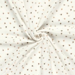 Musselin PRINTED FLOWERS - creme