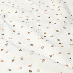 Musselin PRINTED FLOWERS - creme