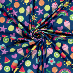 Funktions und Badeanzugstoff LSF50 Recycled RAINBOW