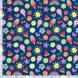 Funktions und Badeanzugstoff LSF50 Recycled Sommerzeit - königsblau