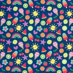 Funktions und Badeanzugstoff LSF50 Recycled Sommerzeit - stahlblau