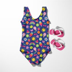 Funktions und Badeanzugstoff LSF50 Recycled Sommerzeit - stahlblau