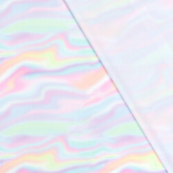 Funktions und Badeanzugstoff LSF50 Recycled Regenbogenhimmel - hellblau