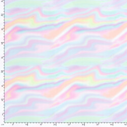 Funktions und Badeanzugstoff LSF50 Recycled Regenbogenhimmel - hellblau