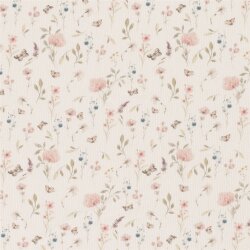Rippenjersey Digital Blumen- creme