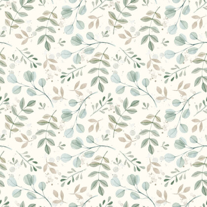 Baumwolljersey Digital Organic LEAVES