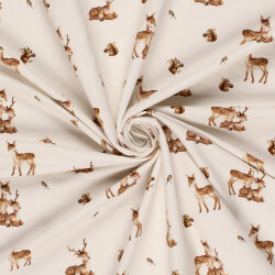 FRENCH TERRY Hirsch - creme