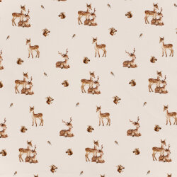 FRENCH TERRY Hirsch - creme