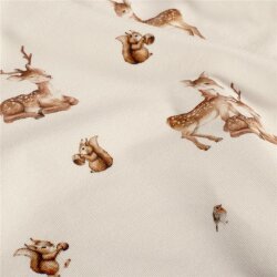 French Terry Hirsche & Freunde - creme