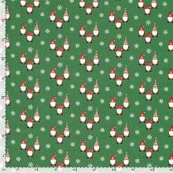 Baumwollpopeline Weihnachtsgnome - grün