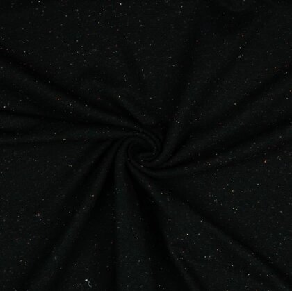 0,5 Meter - Wintersweat bunte Sprenkel - schwarz