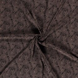 0,4 Meter - Viskosestoff Paisley braun