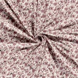 0,9 Meter - Baumwolljersey Aquarell Blumen - creme