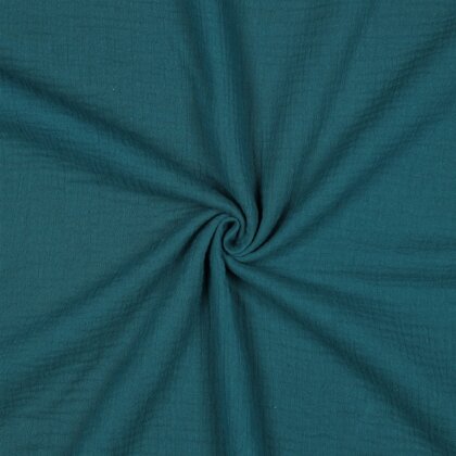 Musselin Uni *Vera*  - dunkelcyanblau