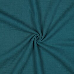 Musselin Uni *Vera*  - dunkelcyanblau