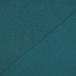 Musselin Uni *Vera*  - dunkelcyanblau
