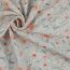 Musselin Digital rosa Blumen - weiss