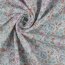 Musselin Digital Organic AquarellBlumen - weiss/petrol