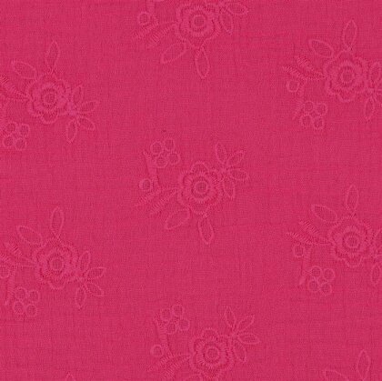 Musselin Bestickt Blumen - fuchsia
