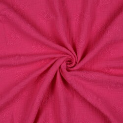 Musselin Bestickt Blumen - fuchsia