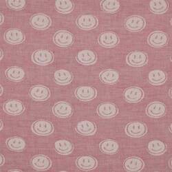 Musselin Smiley 2-Seitig - pink/creme