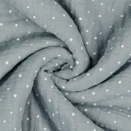 Musselin kleine Punkte - grau