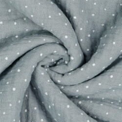 Musselin kleine Punkte - grau