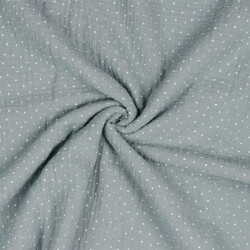 Musselin kleine Punkte - grau