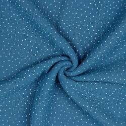 Musselin kleine Punkte - blau