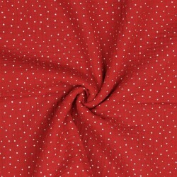 Musselin kleine Punkte - rot