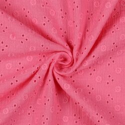 Musselin Bestickt Blumen - pink
