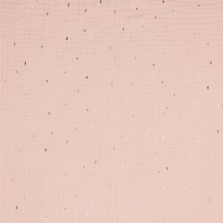 Musselin Gold Striche - hellpink
