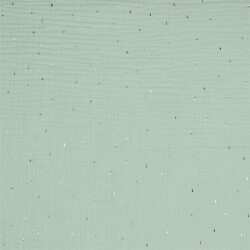 Musselin Gold Striche - softmint