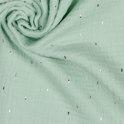 Musselin Gold Striche - softmint