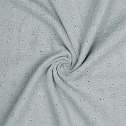 Musselin Bestickt - grau