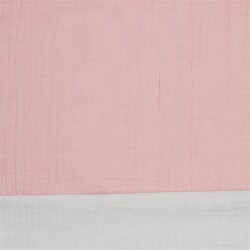 Doppelseitiger Musselin Organic - altrosa/lichtgrau