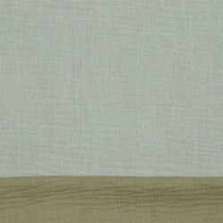 Doppelseitiger Musselin Organic - nilblau/taupe