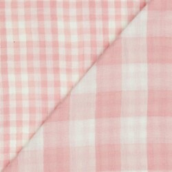 Doppelseitiger Musselin CHECKS - altrosa