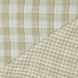 Doppelseitiger Musselin CHECKS - beige