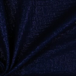 Musselin feine Glitzerpunkte - dunkelblau