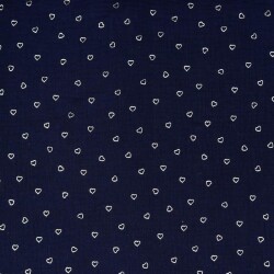 Musselin Herzen - dunkelblau