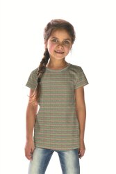 Baumwolljersey Neon  Punktekette - grau meliert