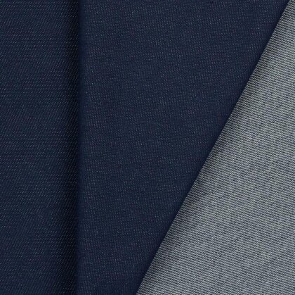 Baumwolljersey Jeans-Optik - dunkelblau