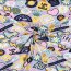 Baumwolljersey 80er Sticker Peace - helllila