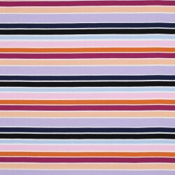 Baumwolljersey bunte Blockstreifen - pink