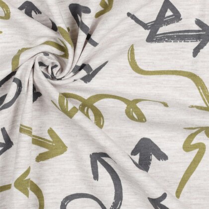 Baumwolljersey  Pfeile - beige meliert