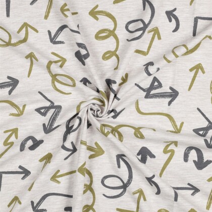 Baumwolljersey  Pfeile - beige meliert