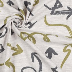 Baumwolljersey  Pfeile - beige meliert