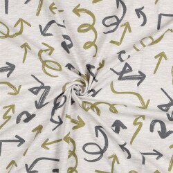Baumwolljersey  Pfeile - beige meliert