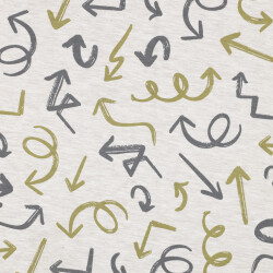 Baumwolljersey  Pfeile - beige meliert